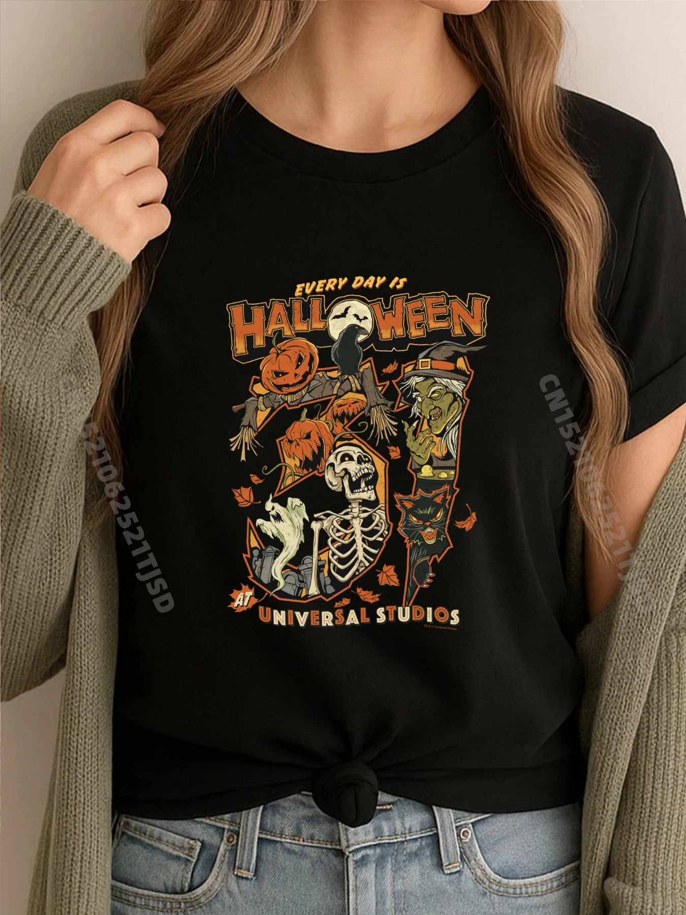 

Every Day is Halloween Graphic Shirts Woman Adult T Shirt Woman Washed