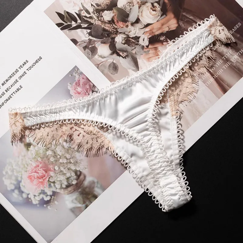 Spitzen-Höschen Sexy Damenunterwäsche Slips G-String Transparent Nahtloser Tanga Niedrige Taille Ausgehöhlte Unterhose Größe S-XL