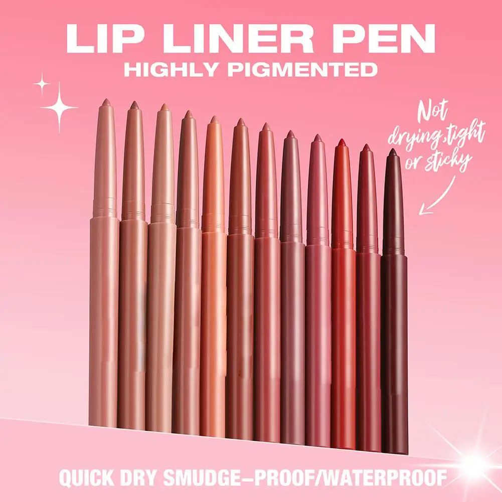 Dodici colori Lipliner Multiuso Bellezza Duratura Impermeabile Crea Stick Rossetto Matite Non Labbra Pigmento Linea Contorno Tazza Y0S3