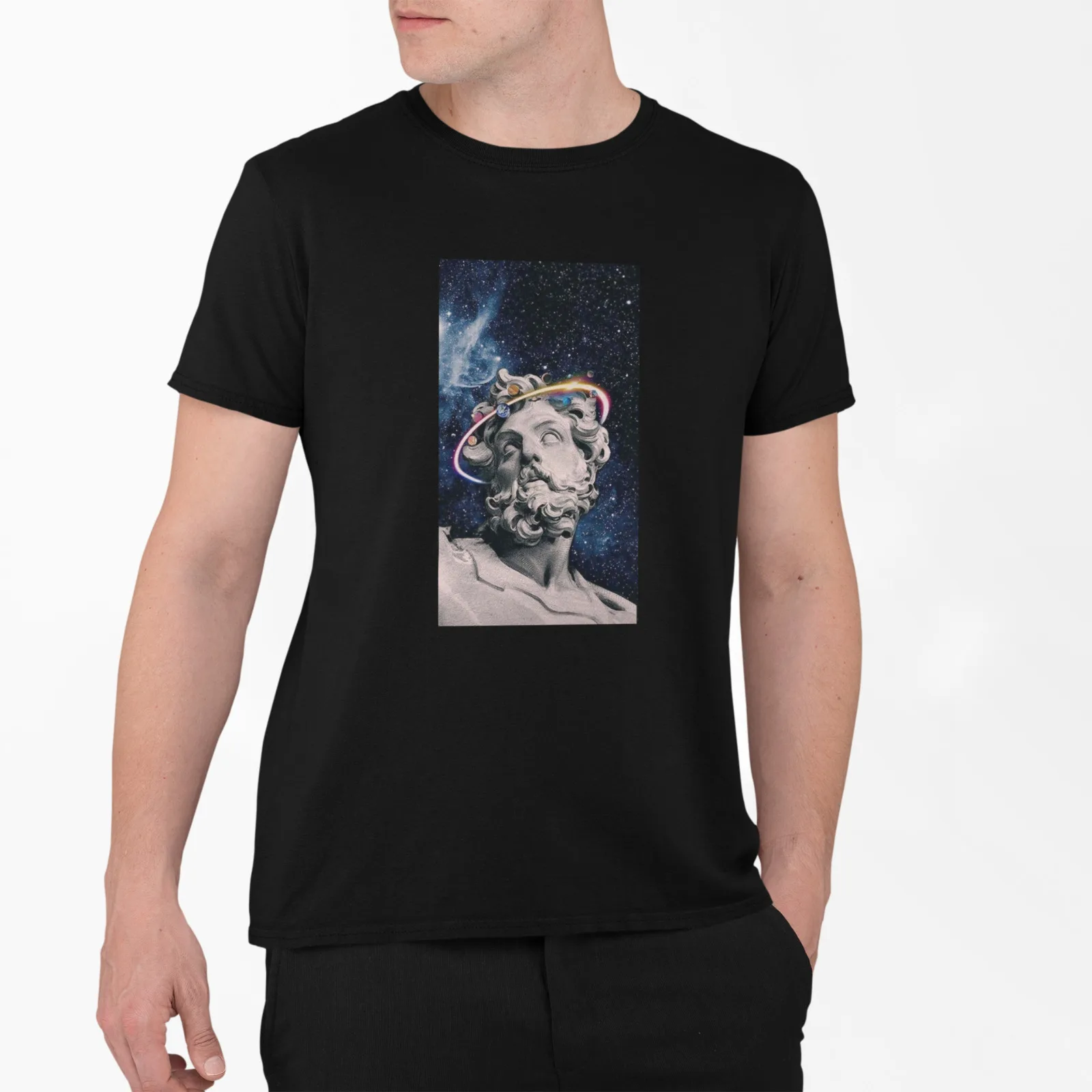 

Zeus The God Of The Sky Aesthetics Vaporwave Art Printed Cotton Men's T-shirt