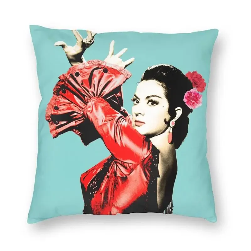 Flamenco Lola Flores Modern Throw Pillow Covers Living Room Decoration Spanish Dancer Pop Art Cushion Cover Pillowcase 40cm 16In