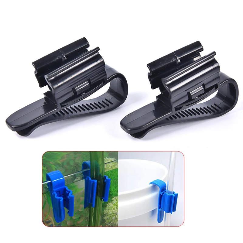 2 Stück 8-16mm Rohrhalterungen Wasserschlauch-Fixierklammer Aquariumschlauch-Klemme Schwarz Aquarium-Wasserrohr-Halterung
