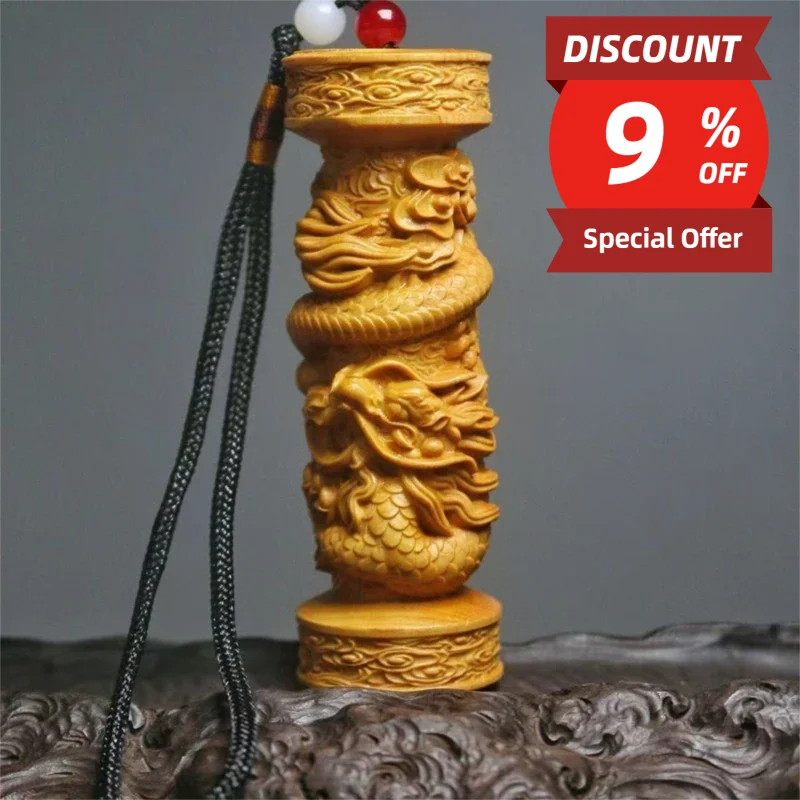 wood carving Panlongzhu sculptures and figurines  Chinese mascot Home Office Wealth Luck Feng Shui Decor dragon totem