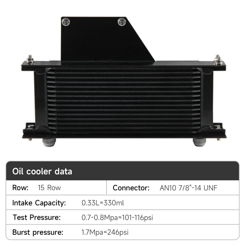 

15-рядный комплект шлангов масляного радиатора 10AN подходит для двигателя Subaru Impreza WRX/STI 2,0 л/2,5 л Turbo EJ205 EJ255 2001-2005, алюминий, серебристый/черный