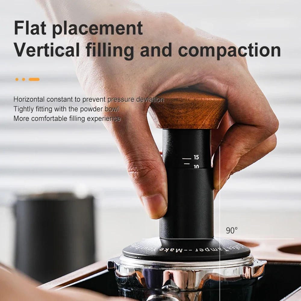 Espresso Tamper Coffee Tamper Constant Pressure For 51/53/58mm Stainless Steel with Calibrated Spring Loaded Barista Coffee Tool