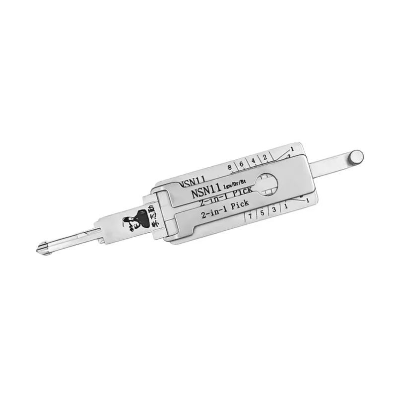 Lishi 2 in 1 NSN11 Ign/Dr/Bt Lock Pick Ignition Decoder Locksmith Tool for Nissan Models Flat Milling