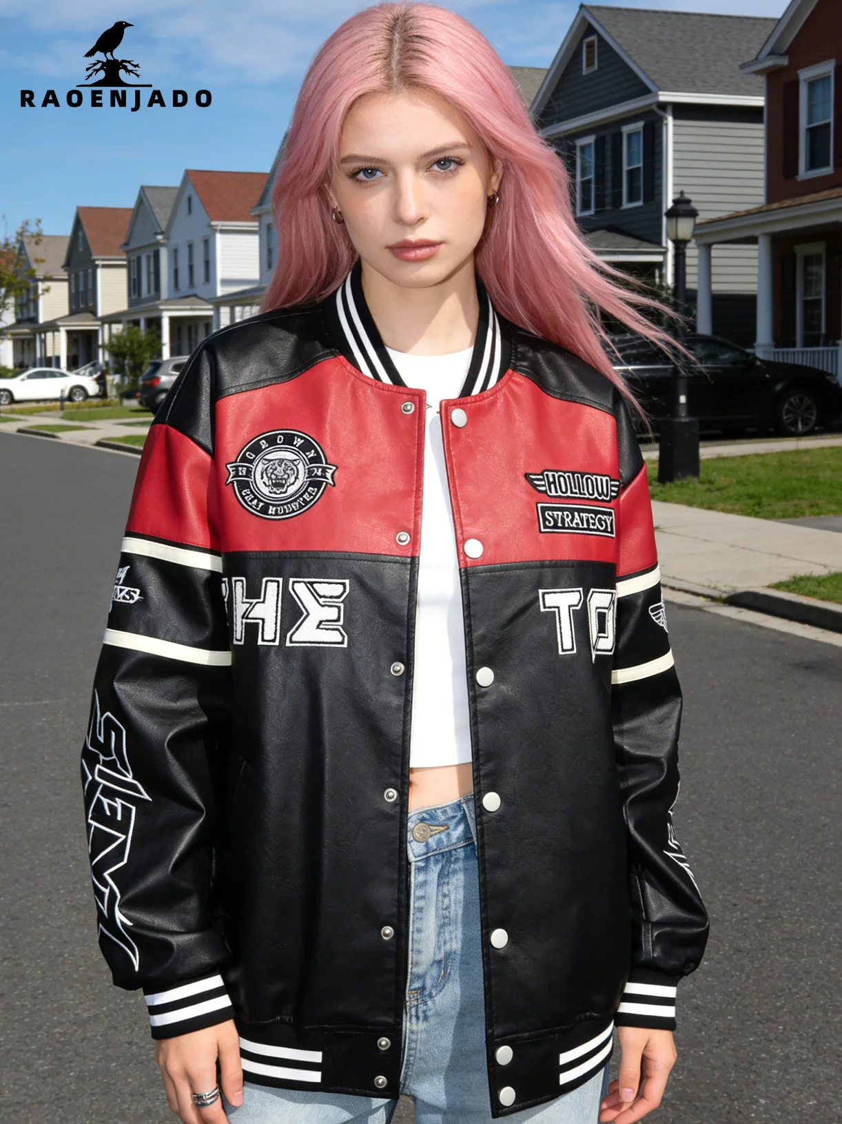 

Женская куртка из искусственной кожи в винтажном стиле, ветрозащитная, бейсбольная, весенне-осенняя, теплая, с вышивкой, уличная верхняя одежда