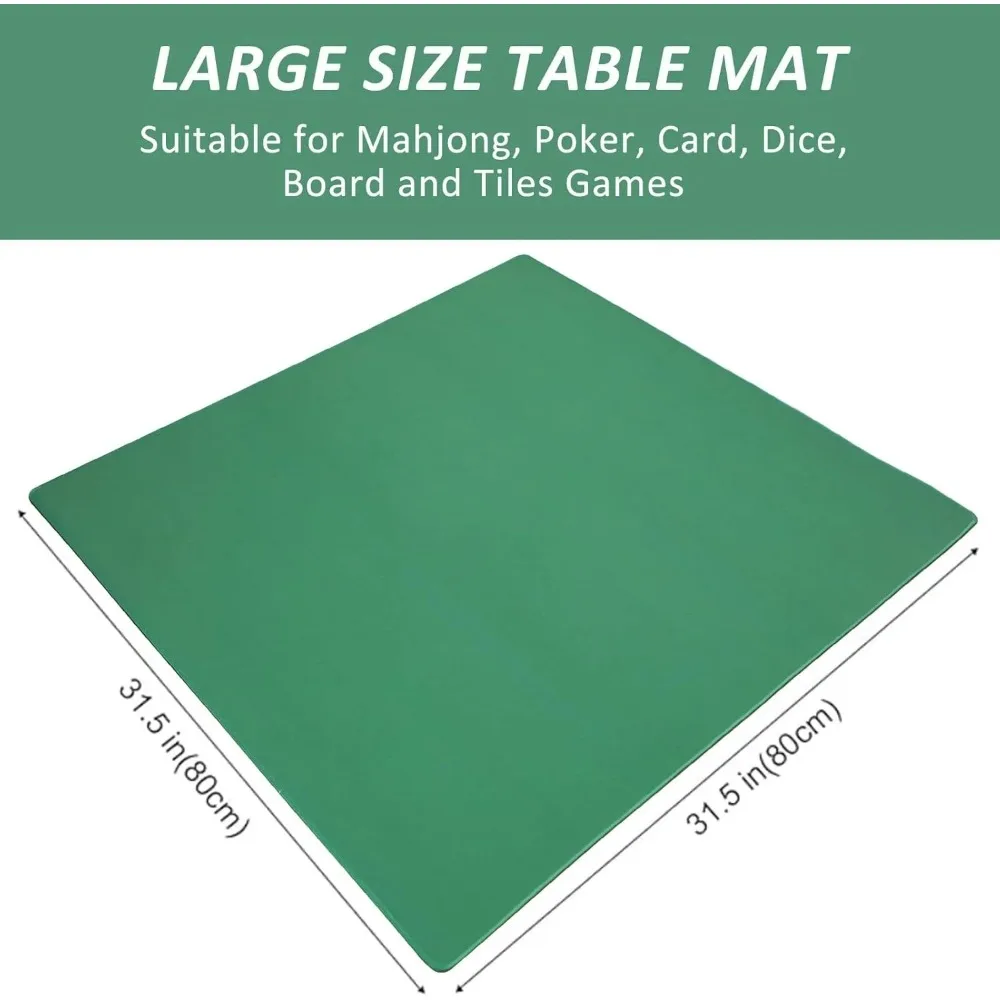 Mahjong Table Mat Rubber Anti Slip Game Mat and Noise Reducing Table Cover for Mahjong,Dominoes,Poker,Card,Board Games Table Mat