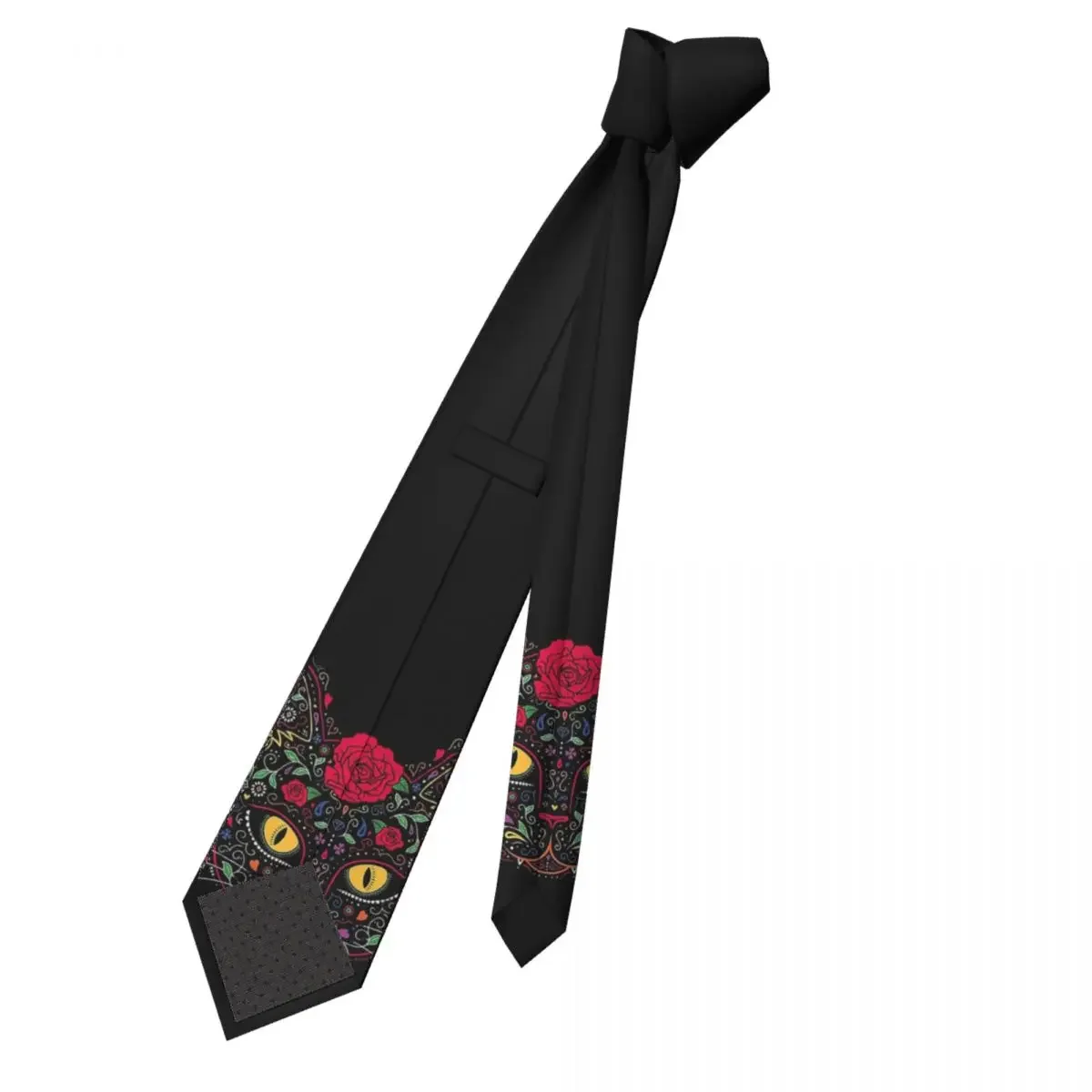 Day Of The Dead Cats Sugar Skull Necktie Man Women Polyester 8 cm Neck Ties Skinny Wide Shirt Accessories Gravatas Wedding