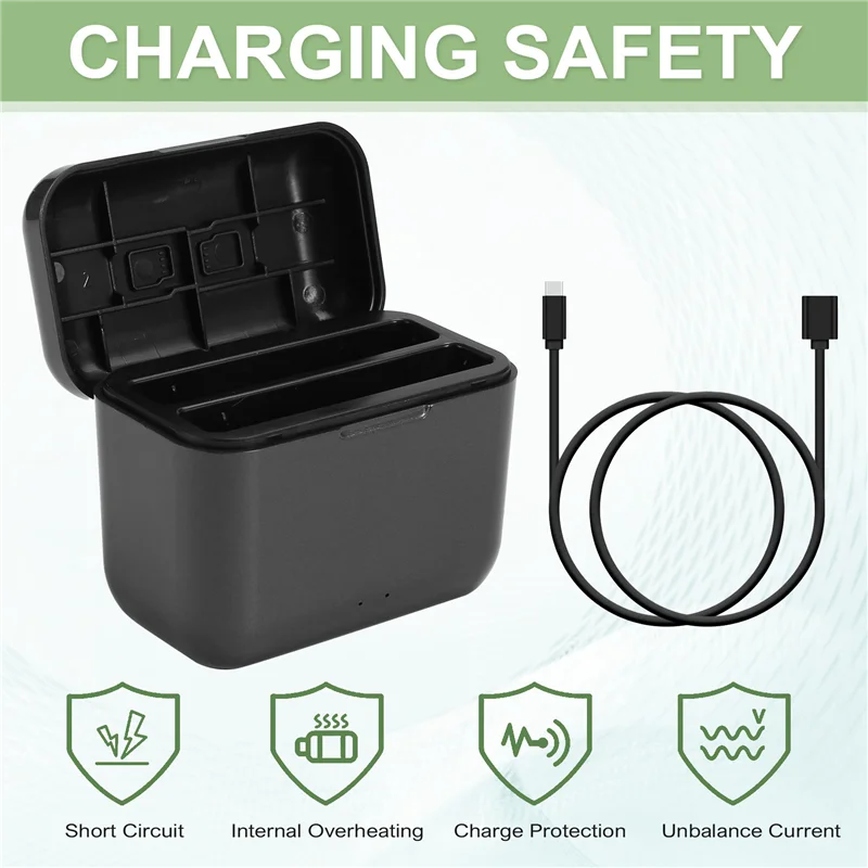 ELEC-Fast Battery Charger For Insta360 X4 Quick Portable 2 Channel Battery Charge Storage Station Can Store Misro SD Card