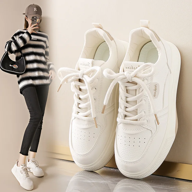 

2025 New style fashionable Korean version female student height-increasing thick-soled sports board shoes casual shoes