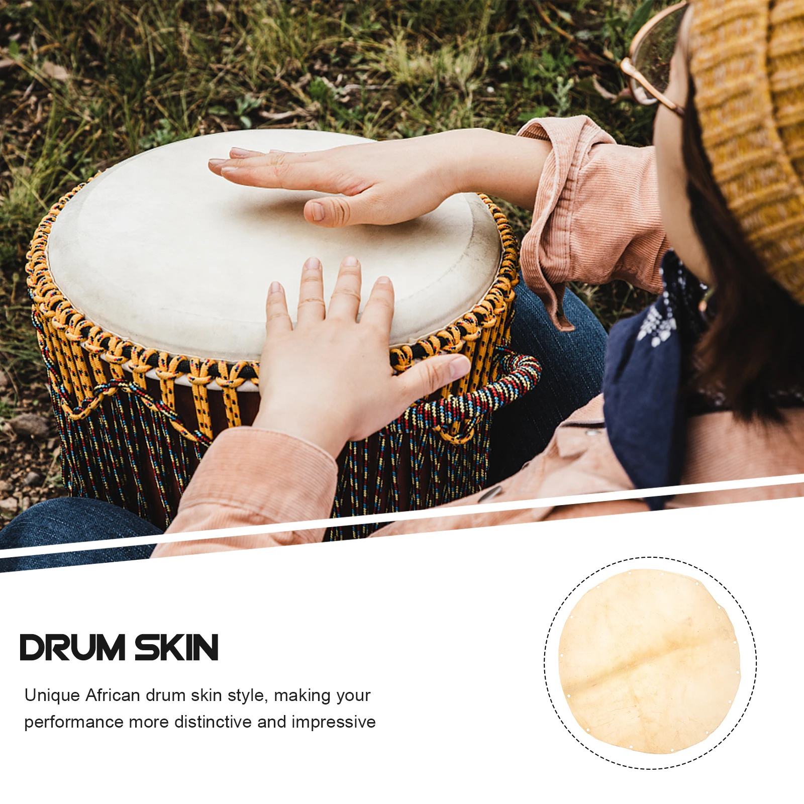 

Hand Drum Skin African Tambourine Cover Case for Sheepskin Drums