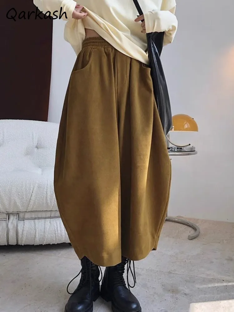 

Pants Women Simple Elastic Waist Daily Spring Vintage Elegant Temperament Casual Loose Korean Style New Ankle Length Harem Pants