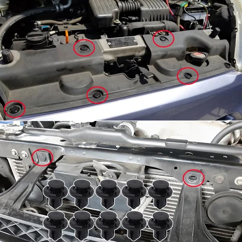 10 шт. для Honda CR-V 2005 2006 2007 2008 2009 2010 2011-2016, автомобильный бампер, заклепка, багажник, подкладка кузова, крышка двигателя, крепежный зажим