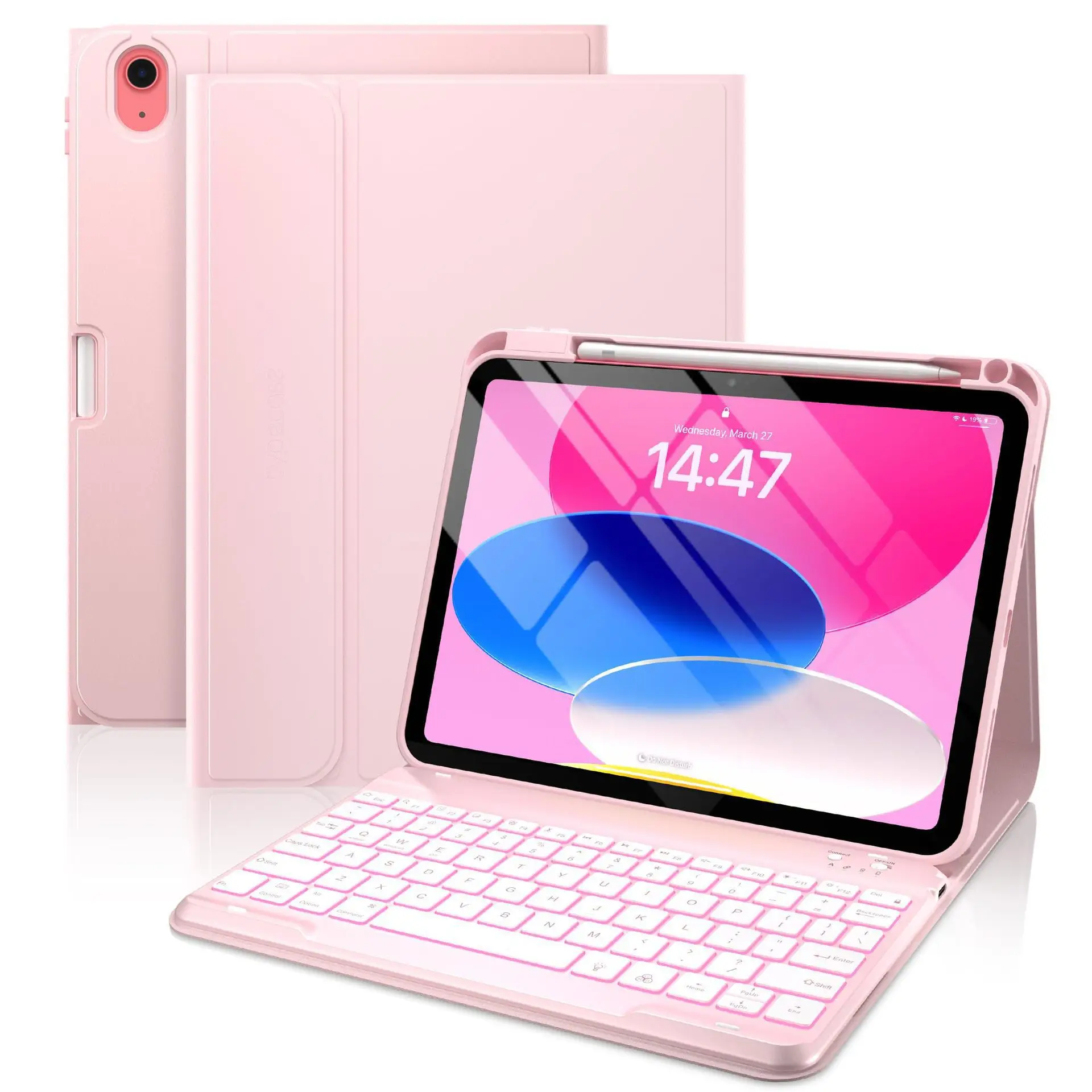 

Чехол-клавиатура с Bluetooth и RGB-подсветкой для Xiaomi Mi Pad 7/8 Pro; Кожаный чехол для Redmi Pad 2/Pro 12.1 с отсеком для стилуса