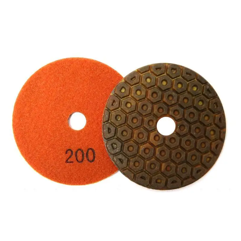 4 Stück 4 Zoll 100mm Nass-Metall-Diamant-Polierpads Schleifscheiben für Beton, Granit, Marmor, Steinboden-Schleifscheiben – Detail 8