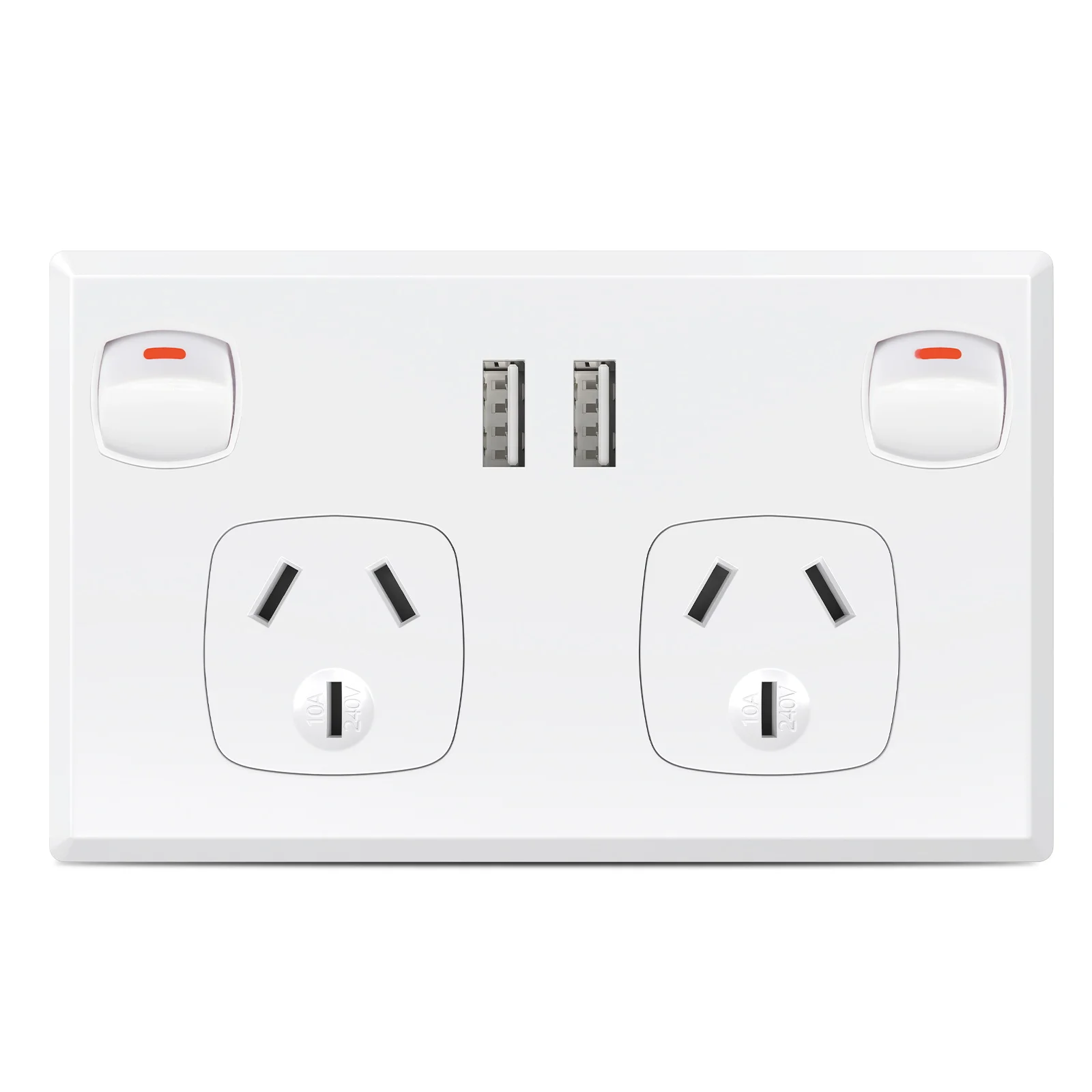 

Адаптер Au, блок питания для зарядки мобильного телефона, розетка 10 А, настенная двойная розетка австралийского стандарта с 2-местным переключателем 118 мм * 73 мм