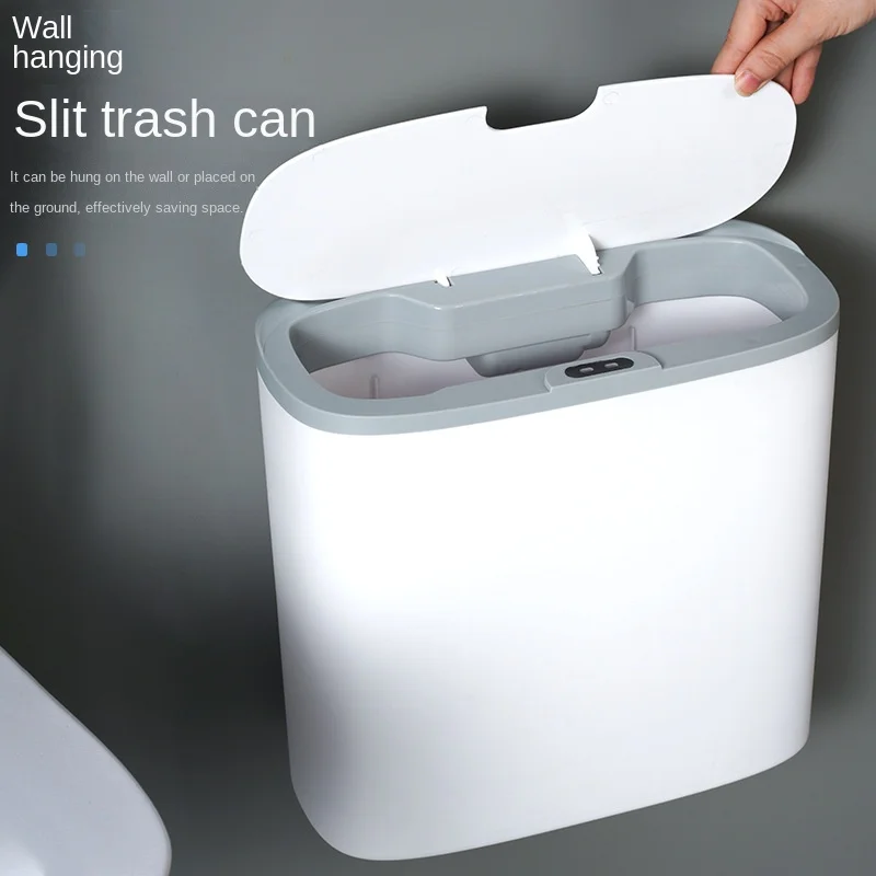 

Smart Sensor Trash Can Wall Mounted Wastebasket Waterproof Narrow Seam Garbage Can Waste Paper Bucket Automatic Dustbin New