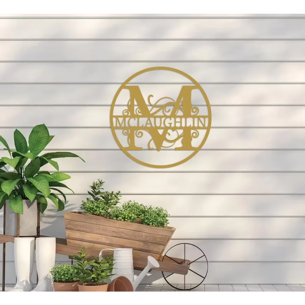 Custom Metal Monogram Sign  Exclusive for Outdoor Celebrations Creates Romantic Atmosphere, Functional Wall Art
