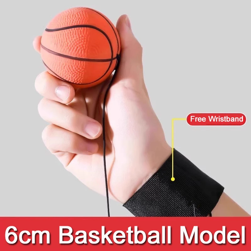 Wrist Return Ball Elasticity Rubber Ball For Wrist Exercise Hand Strengthening Outdoor Indoor Bouncy Ball Wristband Kids Gift