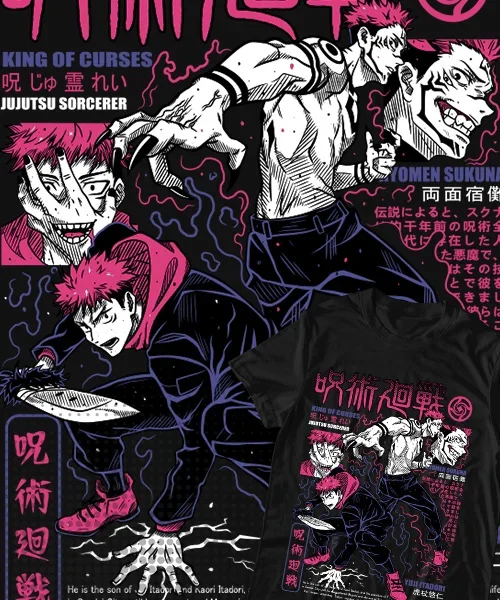 

Camiseta unisex Jujutsu Kaisen Yuji Itadori Etapas Cotton anime T-shirt