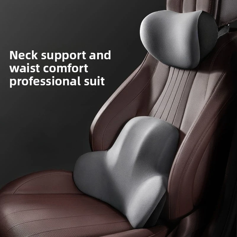 

Car Neck Pillow & Lumbar Support Set - Memory Foam Headrest Cushion with Breathable Cover Ergonomic Car Seat Pad for Long Drives
