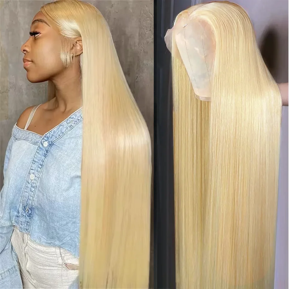 

13x4 13x6 HD Transparent 613 Honey Blonde Lace Front Human Hair Wigs for Women 52 Inch Brazilian Straight Lace Frontal Wigs Hair