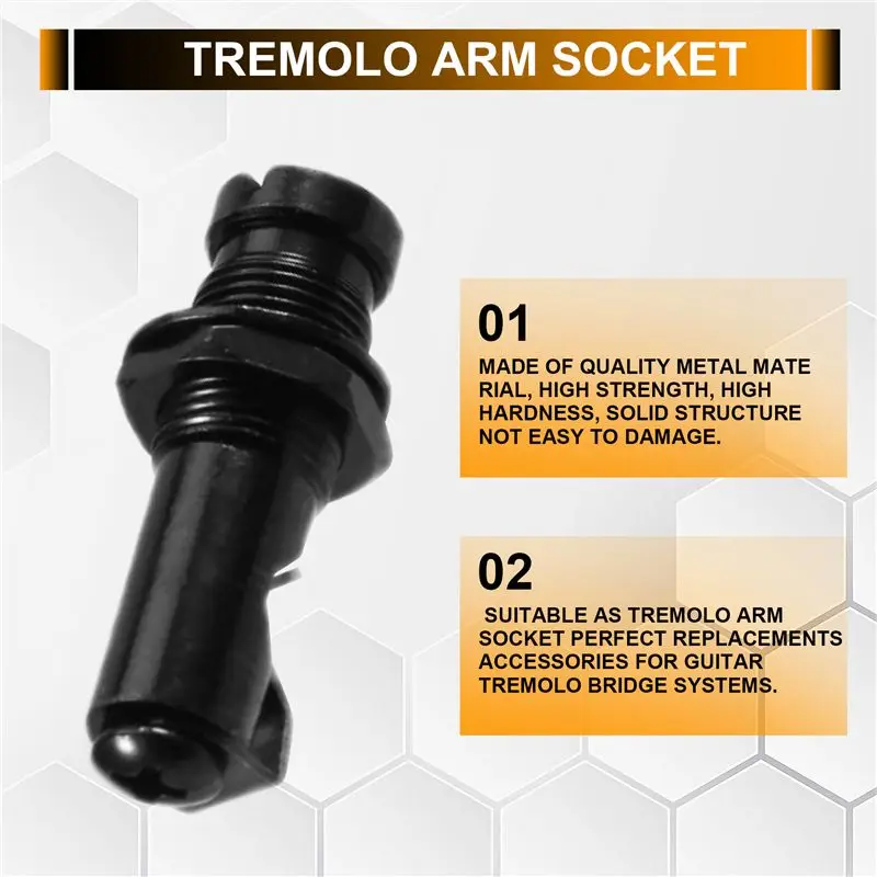 Electric Guitar Tremolo Bridge Replacement Parts Direct Insertion Styles Tremolo Socket Whammy Bar Black-A00E