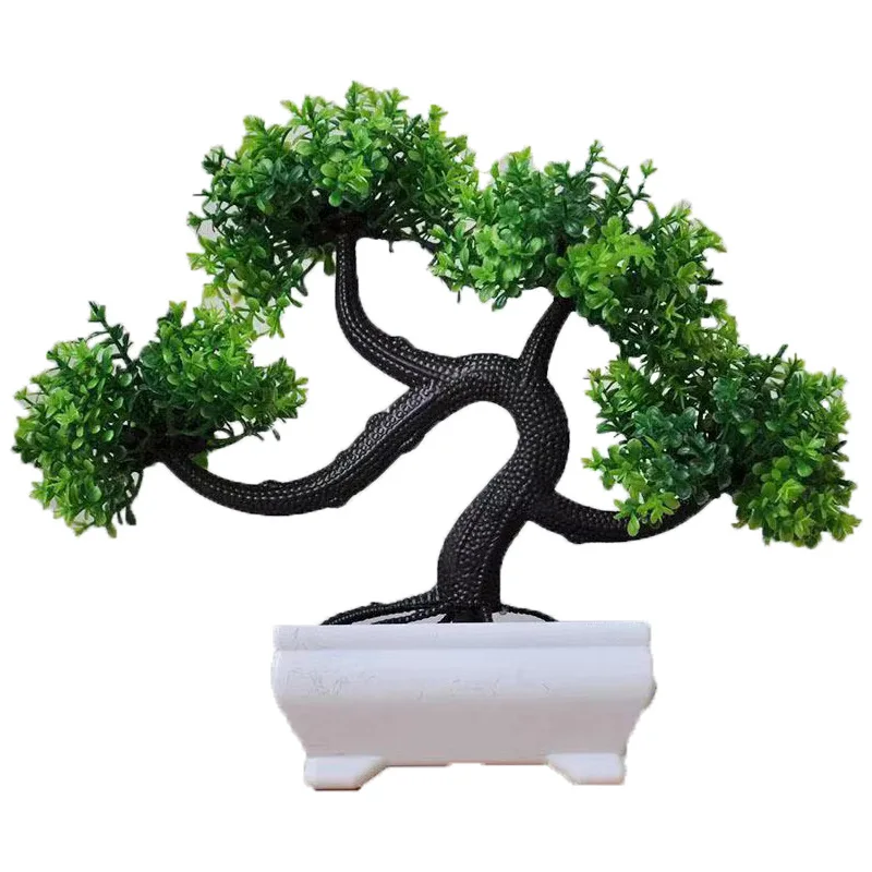 Sztuczne rośliny z tworzyw sztucznych Bonsai mała doniczka sztuczna roślina kwiat doniczkowy dekoracja stół do pokoju domu ozdoby do aranżacji ogrodu