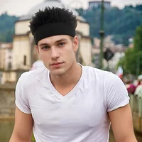 Men&apos Hip-Hop Faux Hair Beanie Hat - Black Knit-Style Skull Cap with -Like Synthetic Hair, Wig-like Accessory for Casual Wear 2