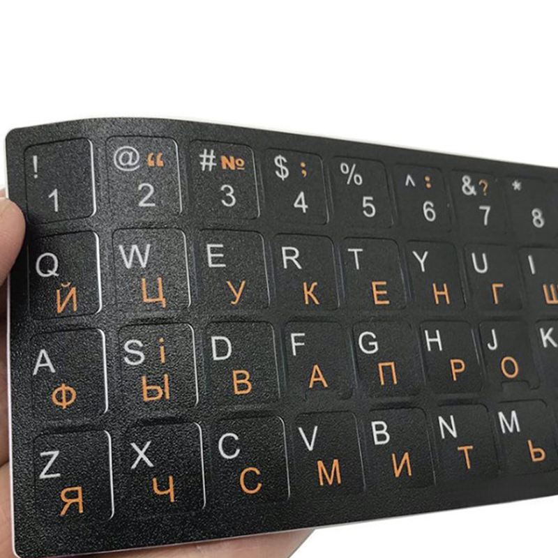  Ukraine Language Ukrainian Keyboard Sticker Durable Alphabet Black Background For PC Laptop Accessorie Computer Keyboard 