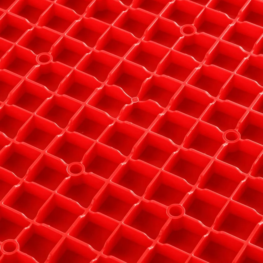 Rode 12x12 inch garagevloer diamanttegels, 50-delige set voor speedway en werkplaatsgebruik