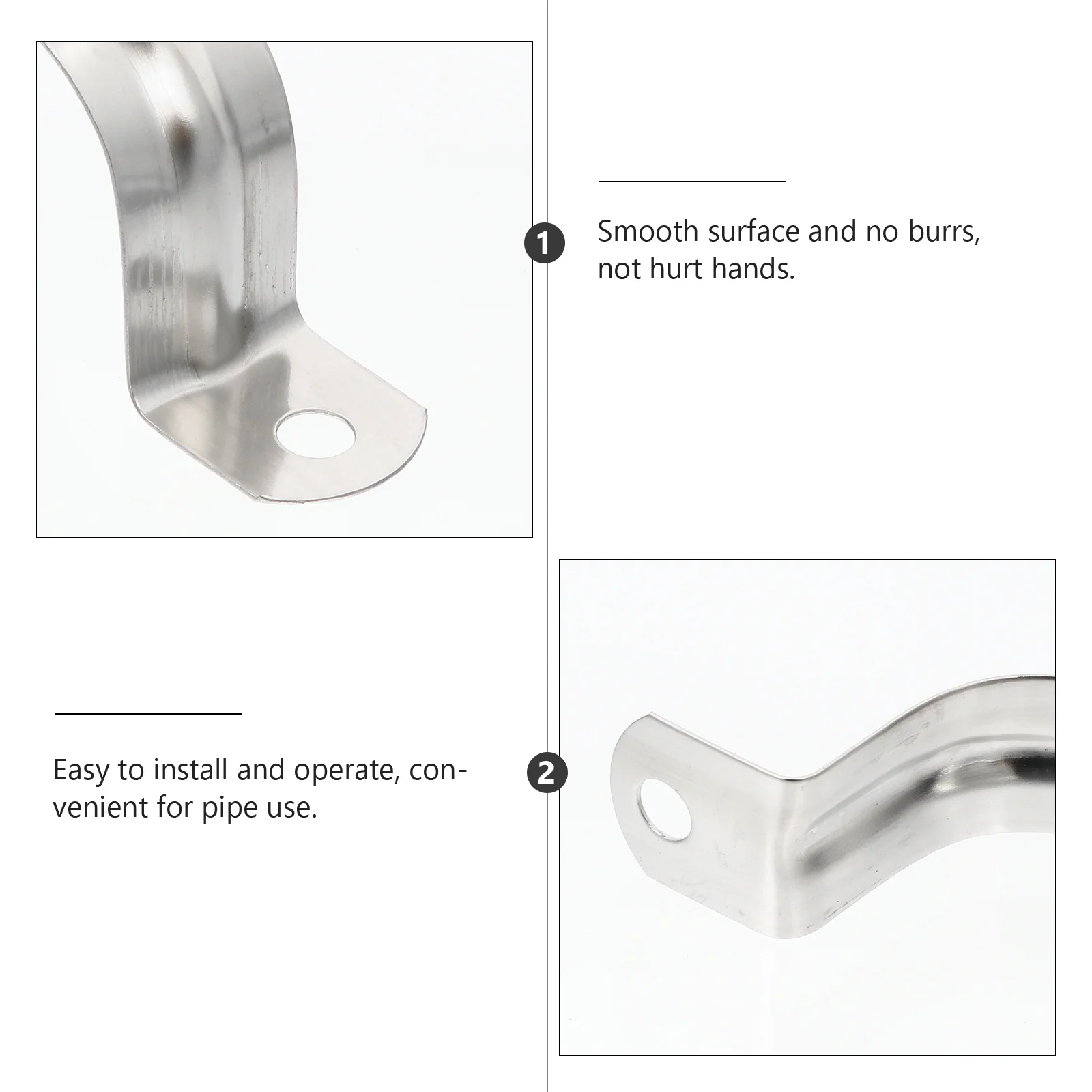 

36pcs Stainless Steel U Tube Clamps Thickened Durable Water Pipe Hose Fasteners For Outdoor Plumbing Rubber Hose Use