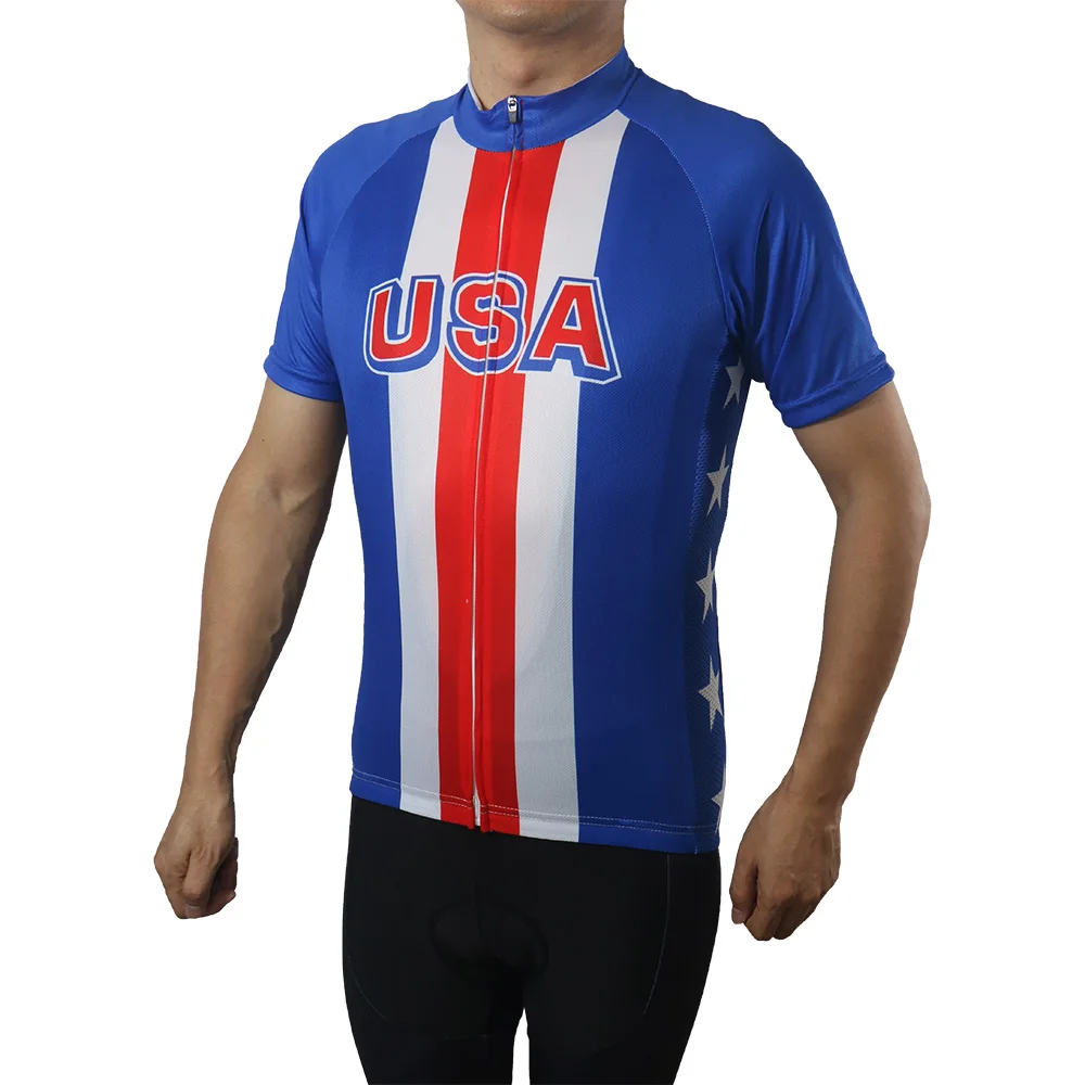 USA Bicycle Short Sleeve Jersey, Cycling Coat, Road Bike Shirt, Motocross Top Wear, Uniform Clothing, Breathe Defined Clothing