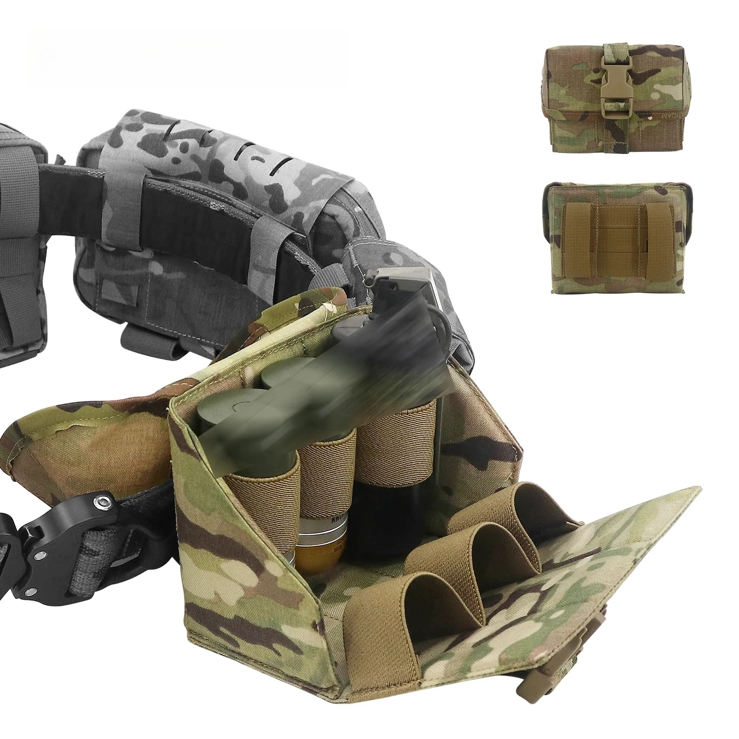 

Tactical 40mm Package - Shock Triple - Flash Smoke Belt Mounting - Large Capacity Grenade Compartment