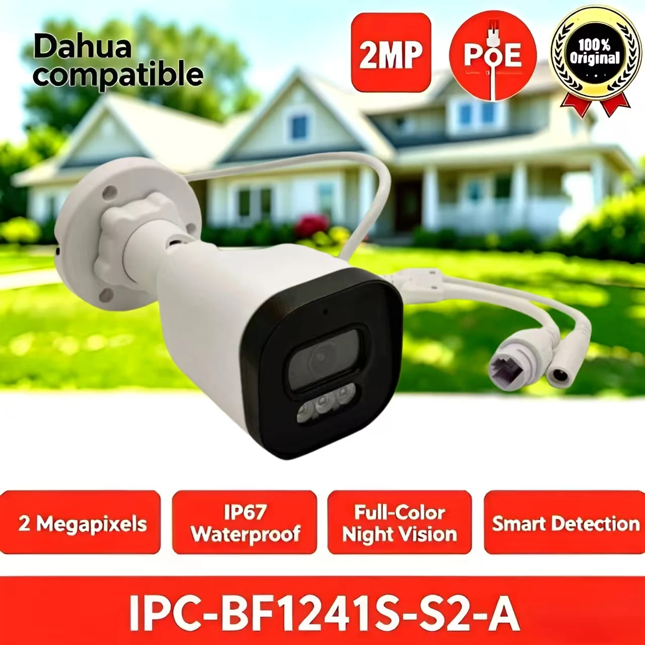 

IPC-BF1241S-S2-A Dual‑Spectrum Thermal AI Network Camera 2MP Fire Detection IP67 PoE Outdoor Security Camera Dahua Compatible