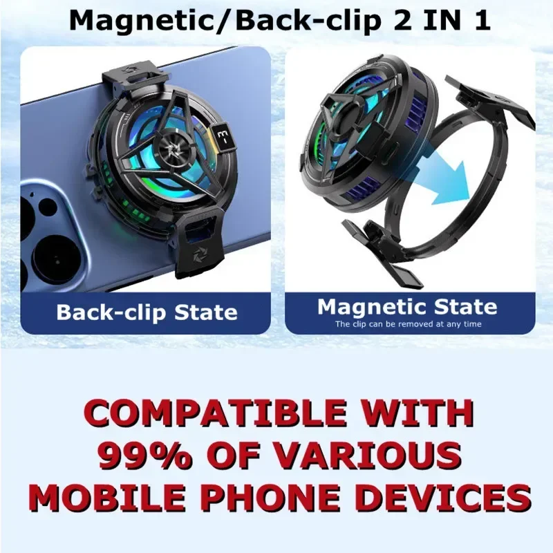 2024 NEW Magnetic/ Back-clip Mobile Phone Semiconductor Cooling Radiator PUBG Game Cooler SL17 for IPhone Android Cool Heat Sink