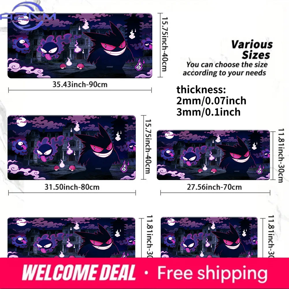 Pokemon Gengar & Gastly Haunted House Gaming Mouse Pad Non-Slip Desk Mat