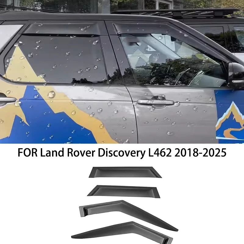 

Автомобильные аксессуары для Land Rover Discovery L462 2018-2025, черный водонепроницаемый козырек для дверей, окон, вентиляционные шторы, защита от солнца и дождя