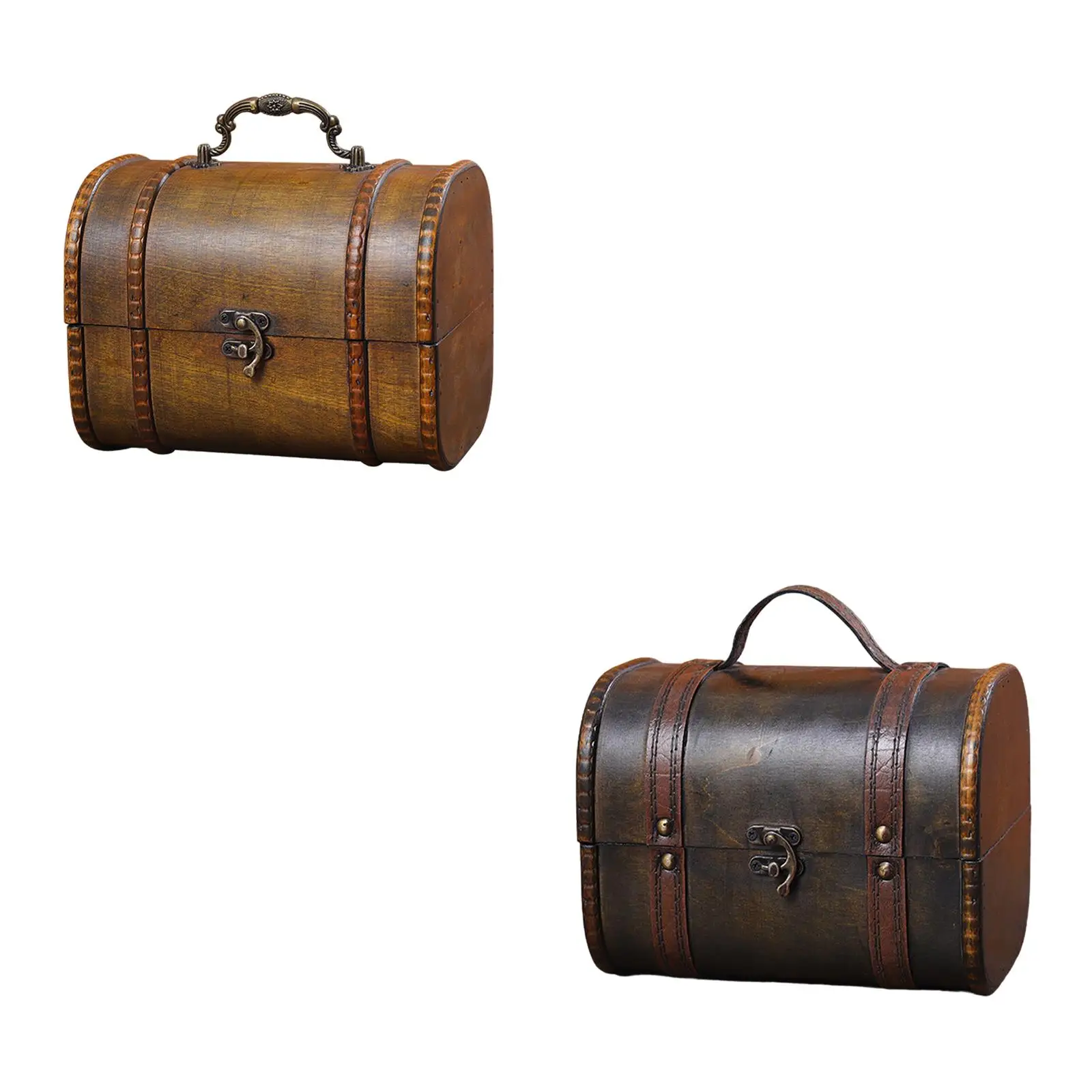 

Декоративная коробка для хранения, деревянная шкатулка для ювелирных изделий, органайзер, маленькая Подарочная коробка, сундук с сокровищами, шкатулка с откидной крышкой для женщин и мужчин на Рождество