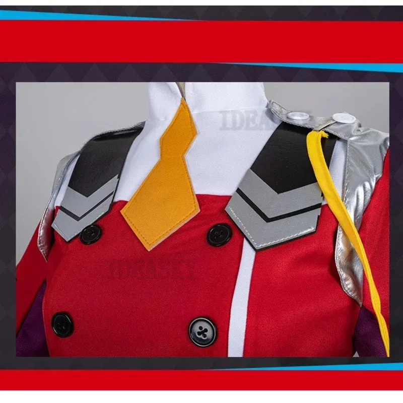 Juego DARLING in the FRANXX 02 02 disfraz vestido rojo Cosplay de mujer vestido Sexy peluca diadema zapato partido