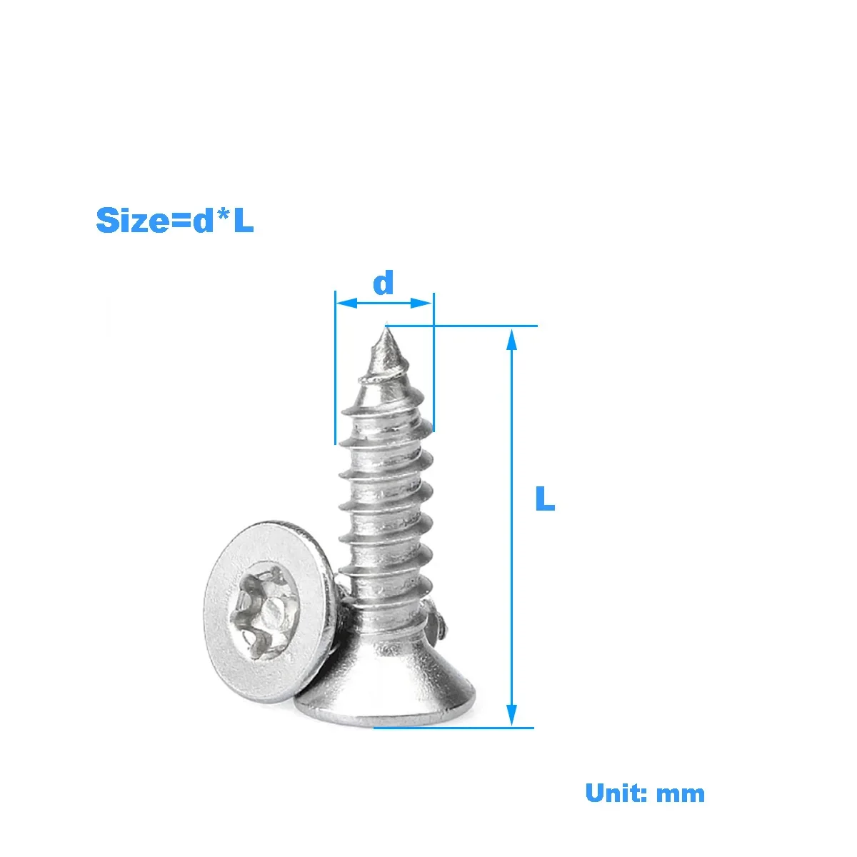 

304 Stainless Steel Countersunk Internal Plum Blossom Anti-Theft Self Tapping Screw/Flat Head Self Tapping Bolt With Column