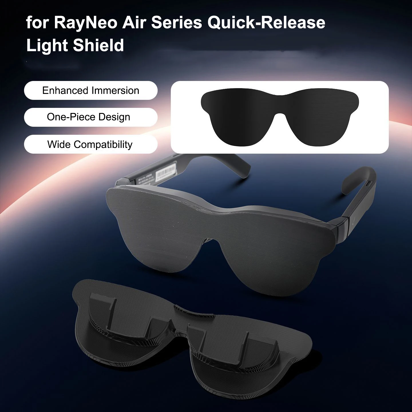 For RayNeo Air 3/3s/3s Pro/4/4 Pro Quick Release Light Shield Block Stray Light Enhance Immersion Ultra Light 14g