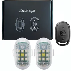 Magnetic 7Colors Wireless Aircraft LED RGB Drone Strobe Light for Motorcycle Car Bike Remote Warning Light Signal Light