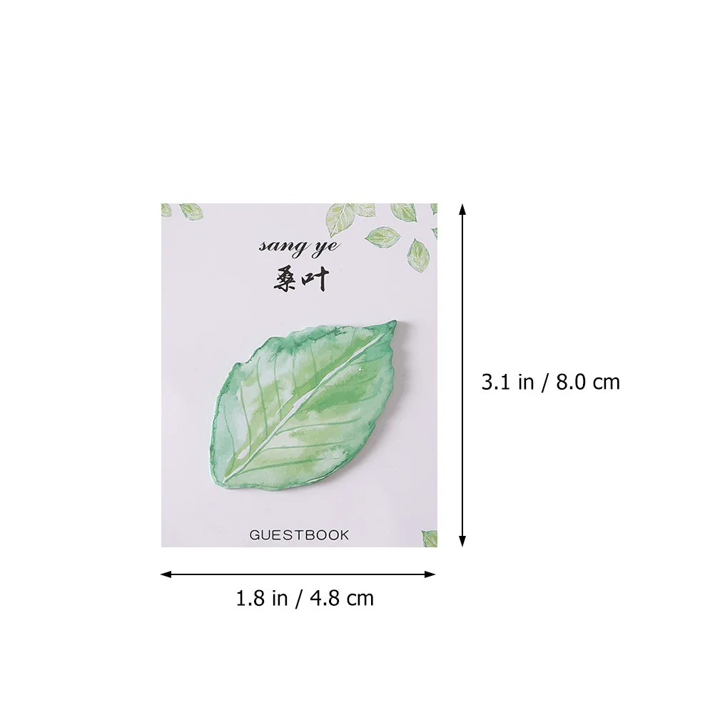 

Leaf Shape Sticky Memo Pads Paper Stickers Notebooks Self Adhesive Clear Cutouts Cartoon Lightweight Compact Office