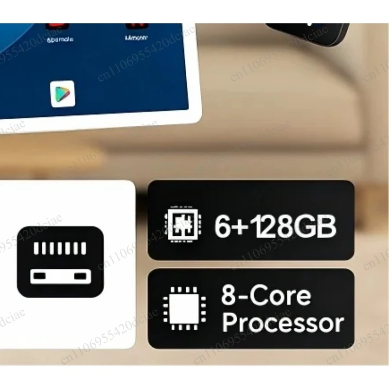 148W Battery, 32 Inch Android 15 Smart TV, 6G+128G Floor Standing Tablet with Remote Control, 2K Camera for Video Calling