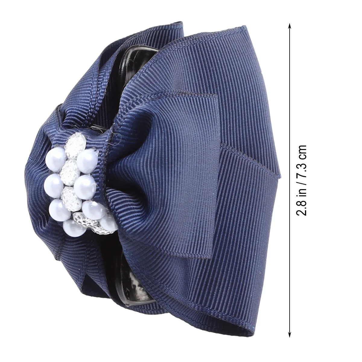 Bowknot الفك كليب مزدوج القوس اللؤلؤ حجر الراين منتصف الحجم إكسسوارات الشعر للنساء البحرية حفل الحفلات ارتداء اليومي