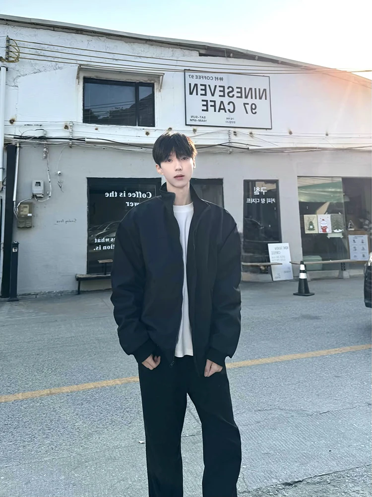 

Мужская утепленная хлопковая куртка в американском стиле, зимняя верхняя одежда, пилотский фасон, с воротником-стойкой, оверсайз, модное пальто