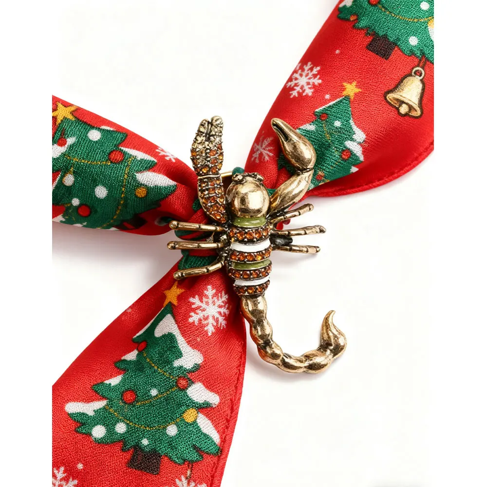 Y2k gótico escorpião cachecol fivela aparar xale clipe hijab broche pino acessório de moda unisex elegante acessório na moda