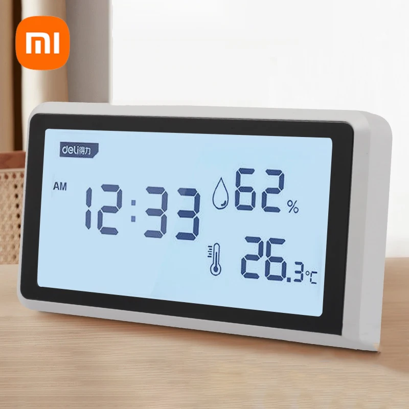 Xiaomi termometro elettronico igrometro stazione meteorologica ad alta precisione con funzione orologio da tavolo Mini termometro strumento